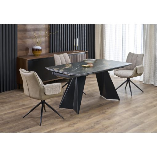 Fekete márvány bővíthető asztal