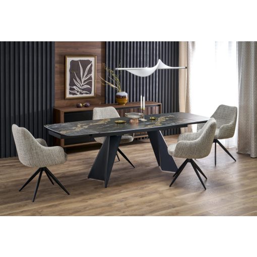 Fekete márvány bővíthető asztal