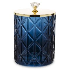 üveg cukorkás doboz, üveg tároló, üveg dekoráció, kristály dekoráció