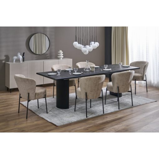 Fekete bővíthető asztal