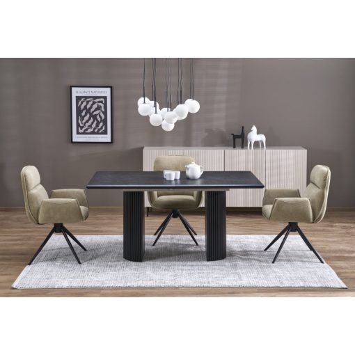 Fekete bővíthető asztal