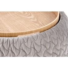 Szürke puff belső tárolóval és tálcával BONO