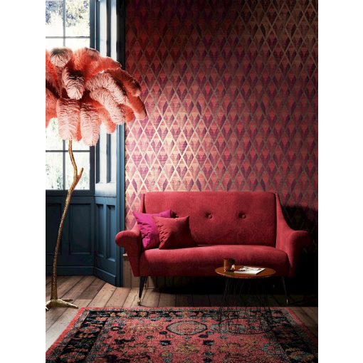 Facet  geometriai mintás tapéta, színes tapéta, tapéta előszobába