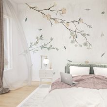 Sakura     Virág mintás tapéta gyerekszobába