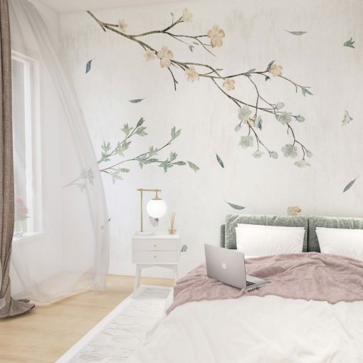 Sakura     Virág mintás tapéta gyerekszobába