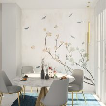 Sakura     Virág mintás tapéta gyerekszobába