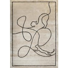 Kézzel szőtt Beige Line szőnyeg