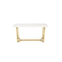 Márvány étkezőasztal, fehér márvány étkezőasztal arany lábakkal