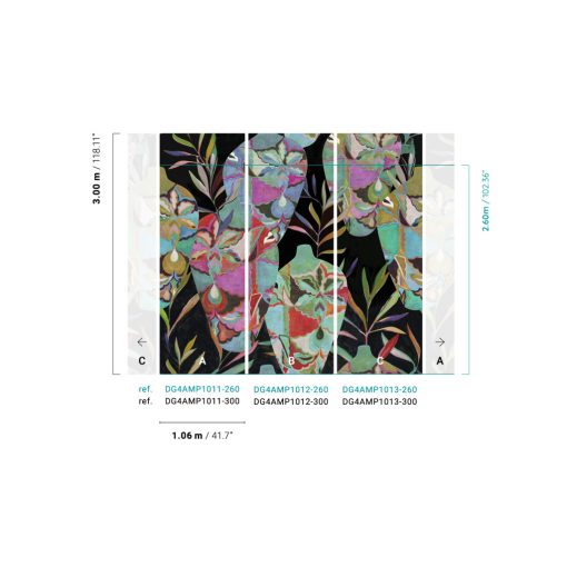 Amphor, absztrakt mintás tapéta, tapéta hálószobába, színes tapéta