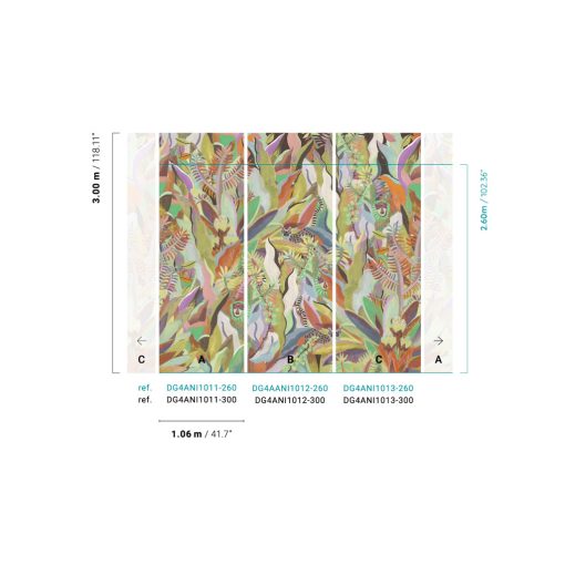 Animal, trópusi mintás tapéta, állat mintás tapéta, tapéta gyerekszobába