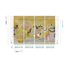 Hiva, absztrakt mintás tapéta, színes tapéta, tapéta nappaliba