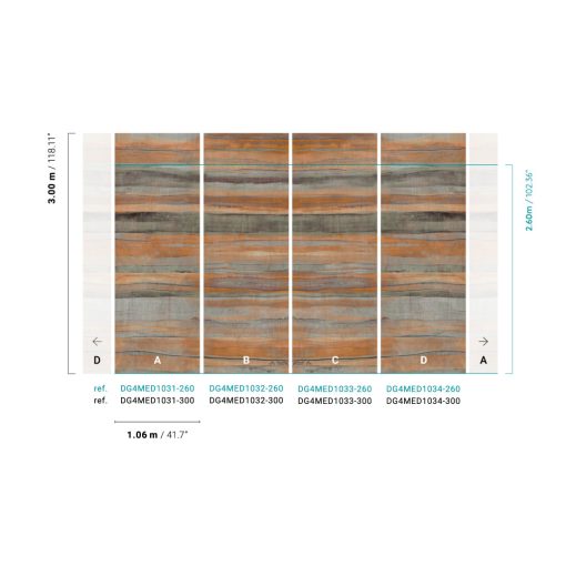 Medite, fa mintás tapéta, tapéta nappaliba