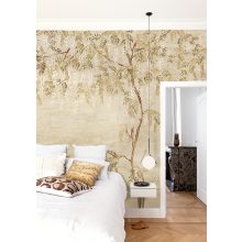 Patio, fa mintás tapéta, virágos tapéta, tapéta nappaliba