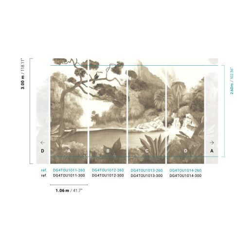 Toucan, trópusi mintás tapéta, tájkép mintás tapéta