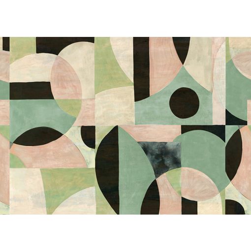 Patina, geometriai mintás tapéta, színes tapéta, tapéta dolgozószobába