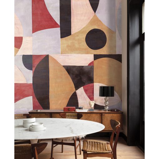 Patina, geometriai mintás tapéta, színes tapéta, tapéta dolgozószobába