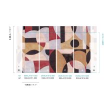 Patina, geometriai mintás tapéta, színes tapéta, tapéta dolgozószobába