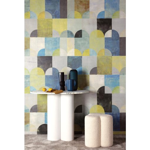 Arc, geometriai mintás tapéta, tapéta gyerekszobába