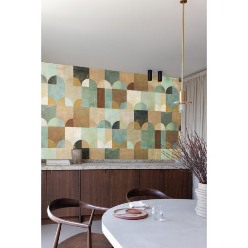 Arc, geometriai mintás tapéta, tapéta gyerekszobába