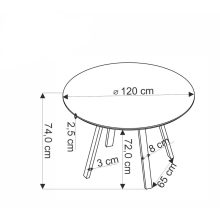 Kerek fa hatású étkezőasztal