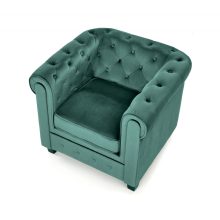 Zöld fotel, vintage fotel, kényelmes fotel, gödöllő bútor, luxus fotel, elegáns fotel