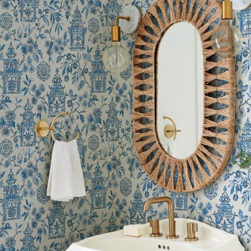 Helaine , mintás tapéta, japán hangulatú tapéta, virág mintás tapéta