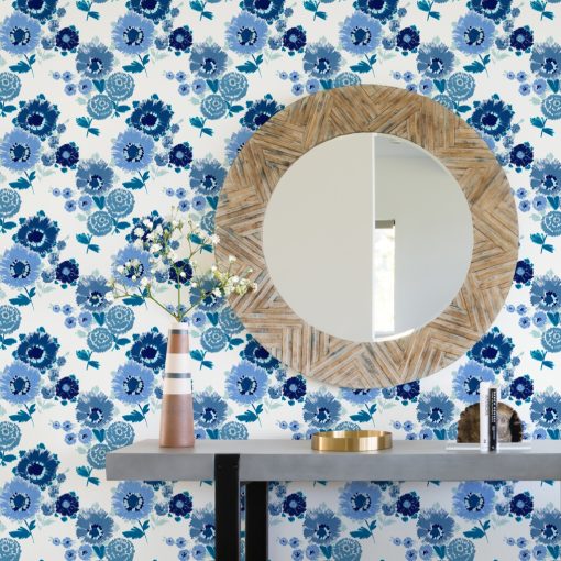 Essie virág mintás tapéta, tapéta hálószobába, színes tapéta