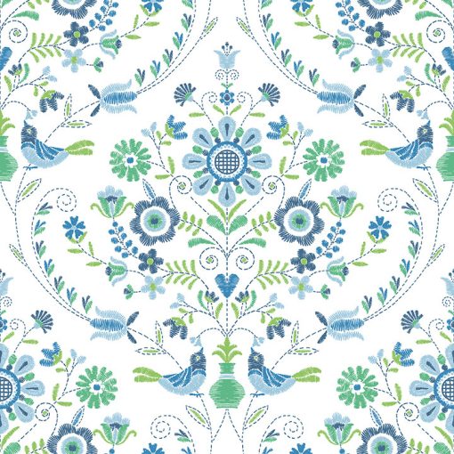 Britt  virágos tapéta, népművészeti mintás tapéta