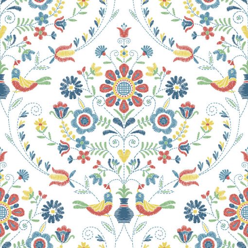 Britt  virágos tapéta, népművészeti mintás tapéta