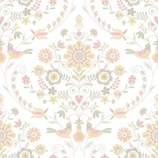 Britt  virágos tapéta, népművészeti mintás tapéta