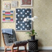 Urbane egyedi mintás tapéta, tapéta nappaliba, geometriai mintás tapéta