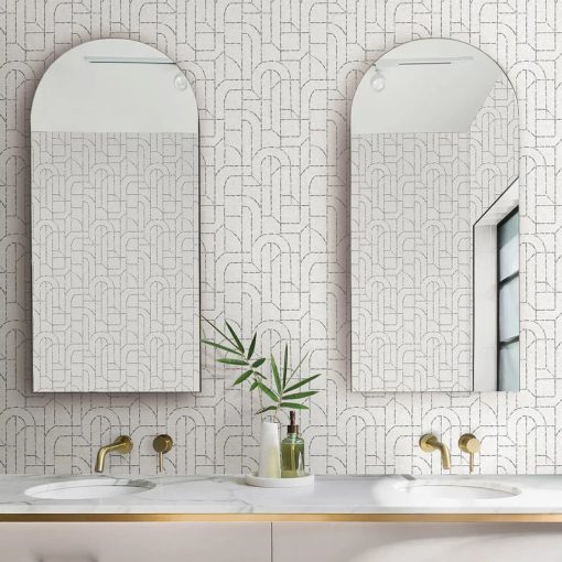 Integrity geometriai mintás tapéta, textil hatású tapéta, tapéta előszobába