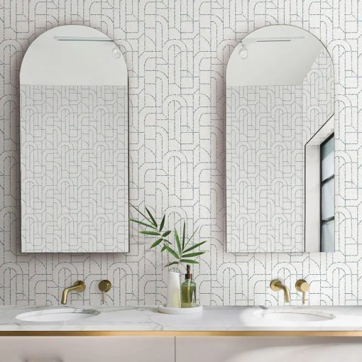 Integrity geometriai mintás tapéta, textil hatású tapéta, tapéta előszobába