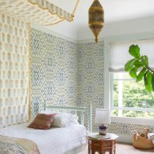 Solola Ikat geometriai mintás tapéta, tapéta hálószobába, egyedi mintás tapéta