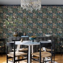 Caspian Jungle állat mintás tapéta, dzsungel mintás tapéta, trópusi mintás tapéta, tapéta gyerekszobába