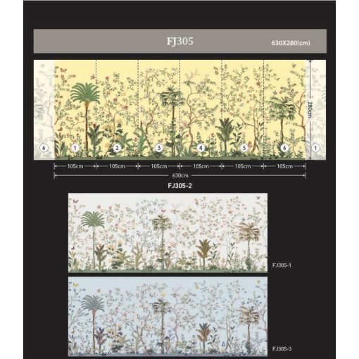 Flowers and palm trees design