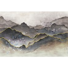 Mountains design with birds