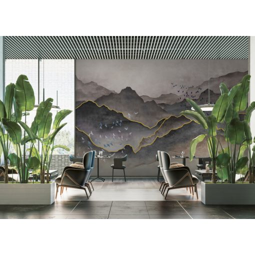 Mountains design with birds