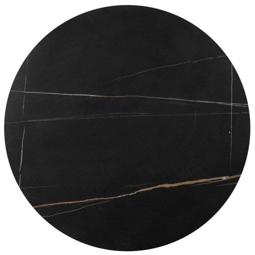 Elegáns kétrészes márvány lerakóasztal, márvány mintás lerakóastal, fekete lerakóasztal, arany lerakóasztal