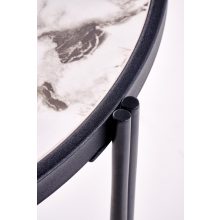 Elegáns kétrészes márvány lerakóasztal, márvány mintás lerakóasztal, fekete lerakóasztal, arany lerakóasztal