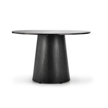 Kerek letisztult étkezőasztal, fekete étkezőasztal