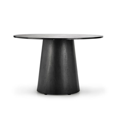 Kerek letisztult étkezőasztal, fekete étkezőasztal