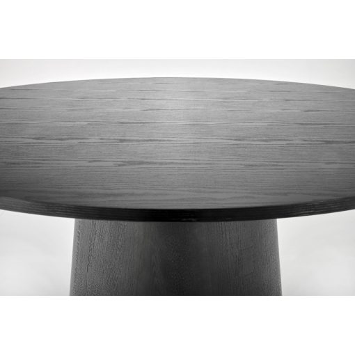 Kerek letisztult étkezőasztal, fekete étkezőasztal