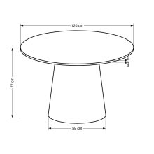 Kerek letisztult étkezőasztal, fekete étkezőasztal