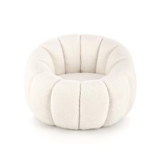 Kényelmes krém színű fotel, boucle fotel, fotel hálószobába