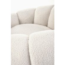 Kényelmes krém színű fotel, boucle fotel, fotel hálószobába