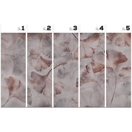 Ginza  Levél mintás tapéta, Rózsaszín tapéta