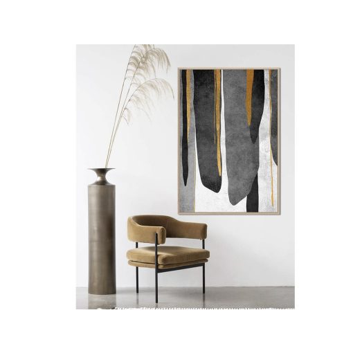 SERENITY BLACK II Arany és szürke absztrakt festmény