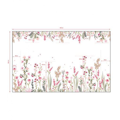 Magenta - Panoramic field of pink flowers 