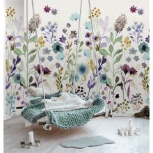 Aqua garden poszter, virágos poszter, virágmintás poszter, mintás poszter, design poszter